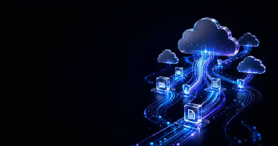 ALZA cloud and Microsoft 365 migration technology visual